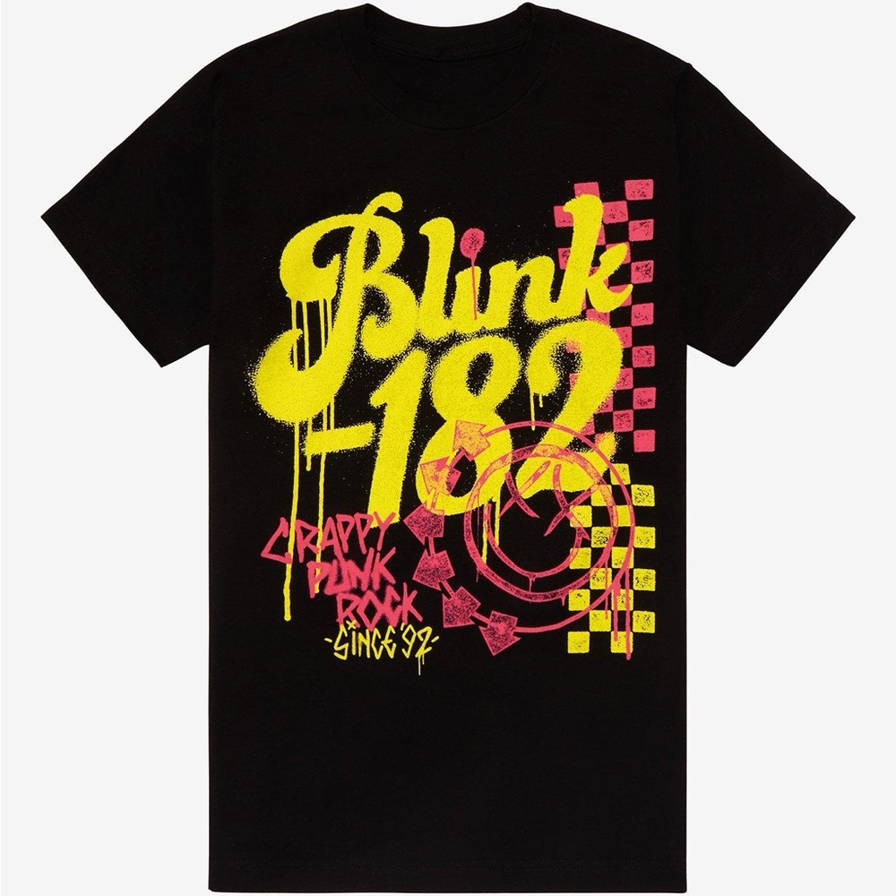 Blink-182 Crappy Punk Rock Graffiti Boyfriend Fit Girls T-Shirt